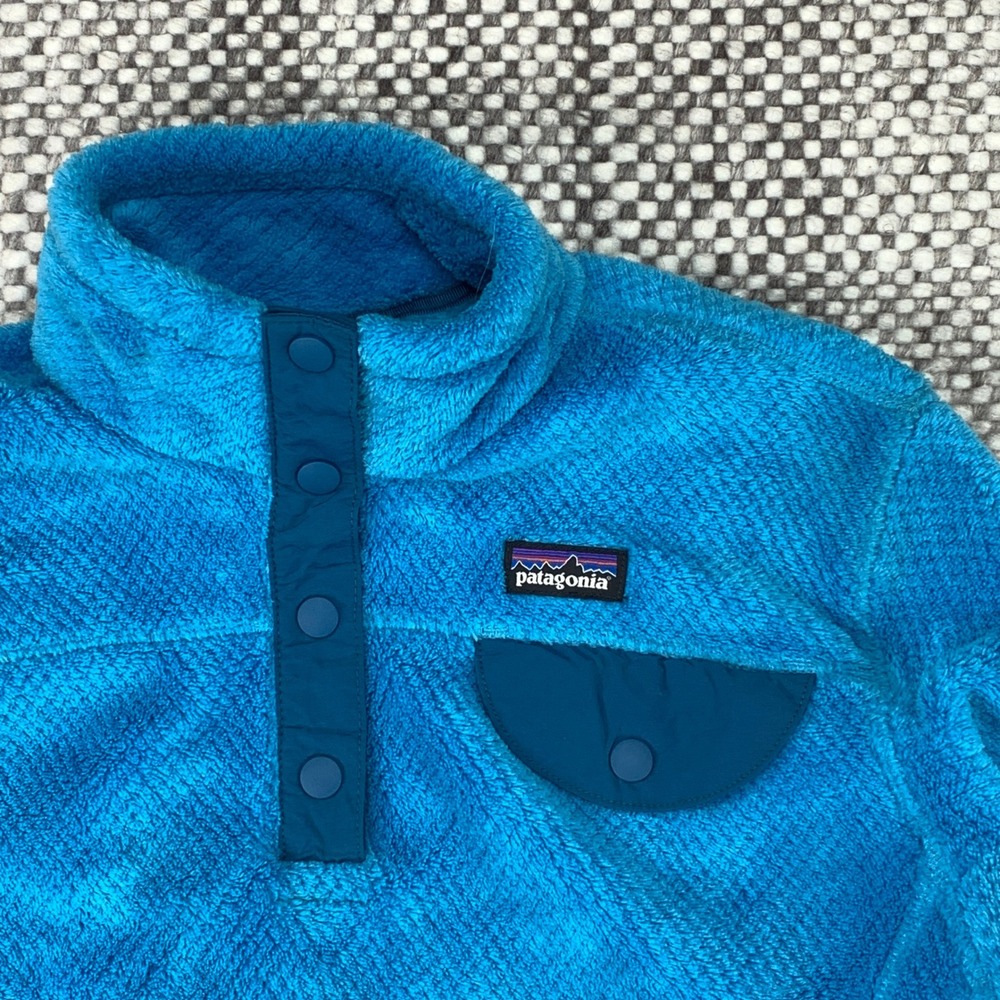 Patagonia Re-Tool Snap-T Pullover Girls XXL 16-18 Blue Fleece Jacket 218481